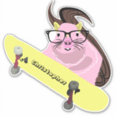 Naughty Squirrel #108 Skateboarden Sticker (Voorkant)