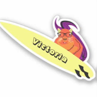 Naughty Squirrel #1094 Surfing Sticker
