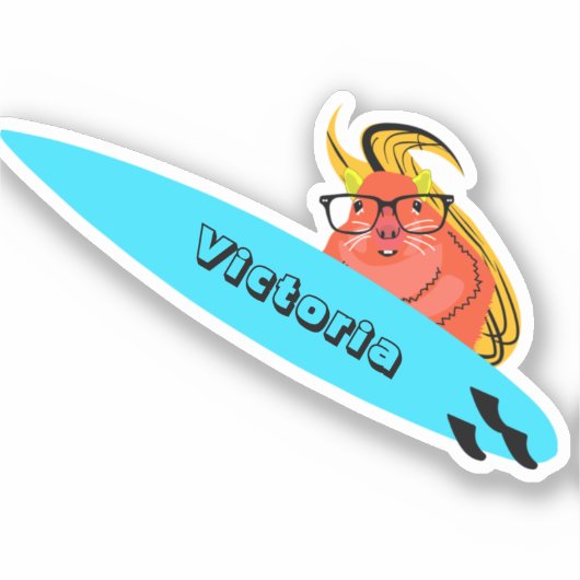 Naughty Squirrel #1122 Surfing Sticker (Voorkant)