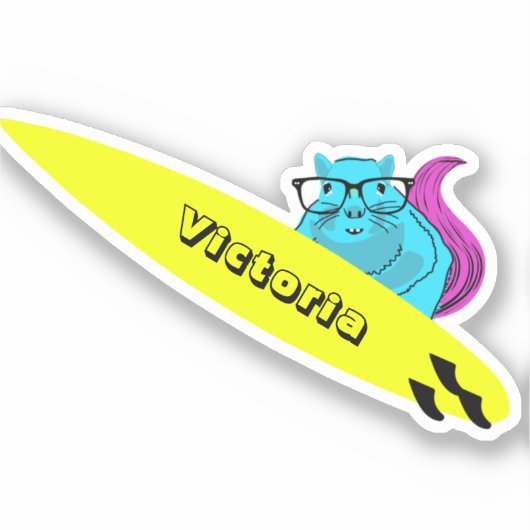 Naughty Squirrel #1144 Surfing Sticker (Voorkant)