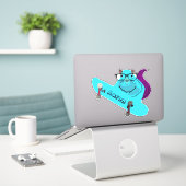 Naughty Squirrel #114 Skateboarden Sticker (Laptop op bureau)