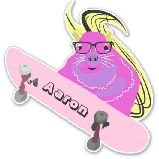 Naughty Squirrel #116 Skateboarden Sticker (Voorkant)