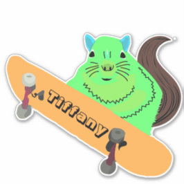 Naughty Squirrel #118 Girls Name Sticker