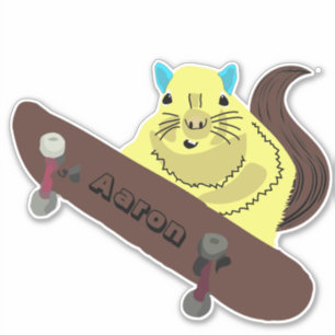 Naughty Squirrel #119 Skateboarden Sticker