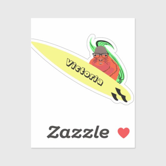 Naughty Squirrel #1201 Surfing Sticker (Vel)