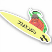 Naughty Squirrel #1201 Surfing Sticker (Voorkant)