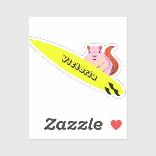 Naughty Squirrel #1237 Surfing Sticker (Vel)