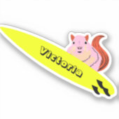 Naughty Squirrel #1237 Surfing Sticker (Voorkant)