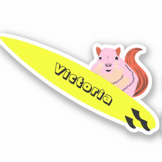 Naughty Squirrel #1237 Surfing Sticker (Voorkant)
