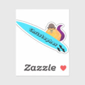 Naughty Squirrel #123 Surfing Sticker (Vel)