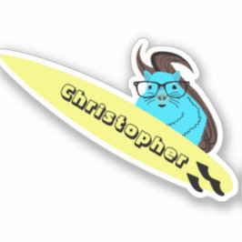 Naughty Squirrel #128 Surfing Sticker