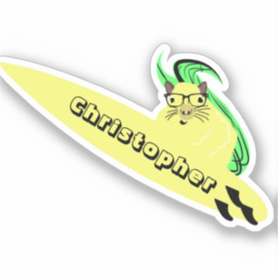 Naughty Squirrel #129 Surfing Sticker