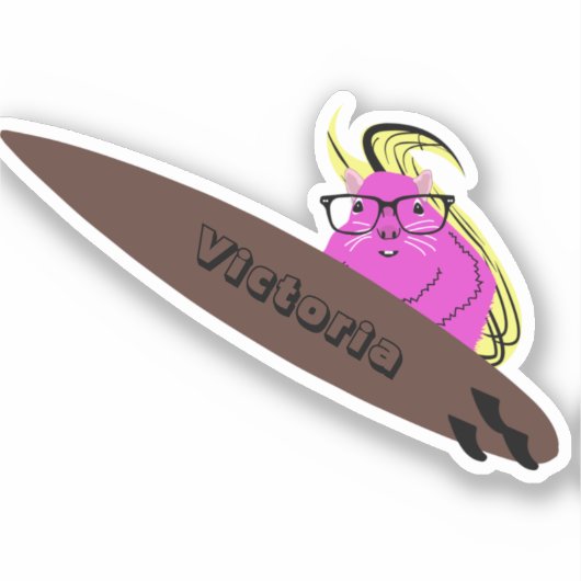 Naughty Squirrel #1328 Surfing Sticker (Voorkant)