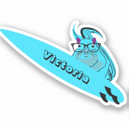 Naughty Squirrel #1329 Surfing Sticker (Voorkant)
