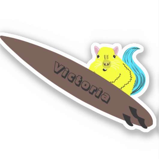 Naughty Squirrel #1337 Surfing Sticker (Voorkant)
