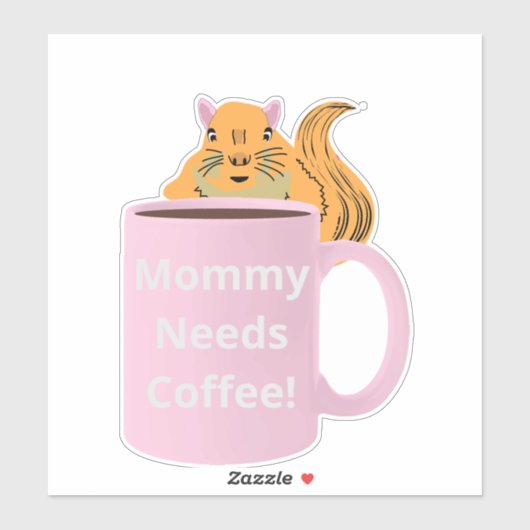 Naughty Squirrel #135 Koffiebeker Sticker (Vel)