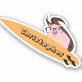 Naughty Squirrel #136 Surfing Sticker