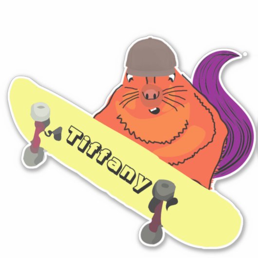 Naughty Squirrel #143 Meisjesnaam Sticker (Voorkant)