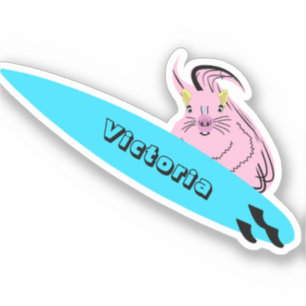 Naughty Squirrel #1445 Surfing Sticker