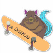 Naughty Squirrel #145 Skateboarden Sticker (Voorkant)