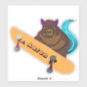 Naughty Squirrel #145 Skateboarden Sticker (Vel)