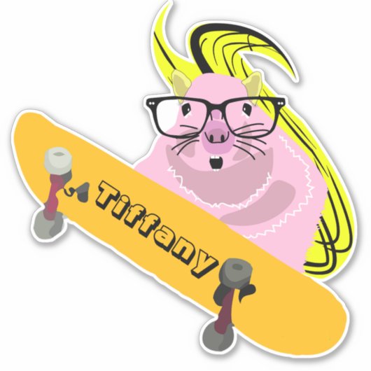 Naughty Squirrel #147 Skateboarding Sticker (Voorkant)