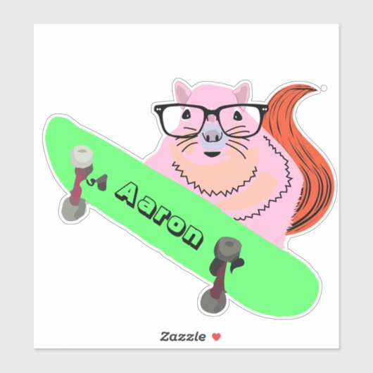 Naughty Squirrel #149 Skateboarden Sticker (Vel)
