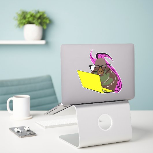 Naughty Squirrel #152 Sticker (Laptop op bureau)