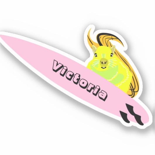 Naughty Squirrel #1546 Surfing Sticker (Voorkant)