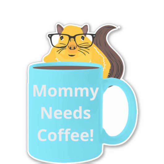 Naughty Squirrel #159 Coffee Cup Sticker (Voorkant)