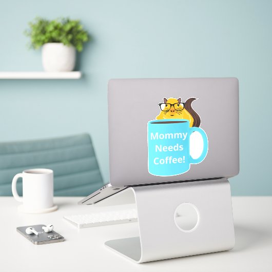 Naughty Squirrel #159 Coffee Cup Sticker (Laptop op bureau)