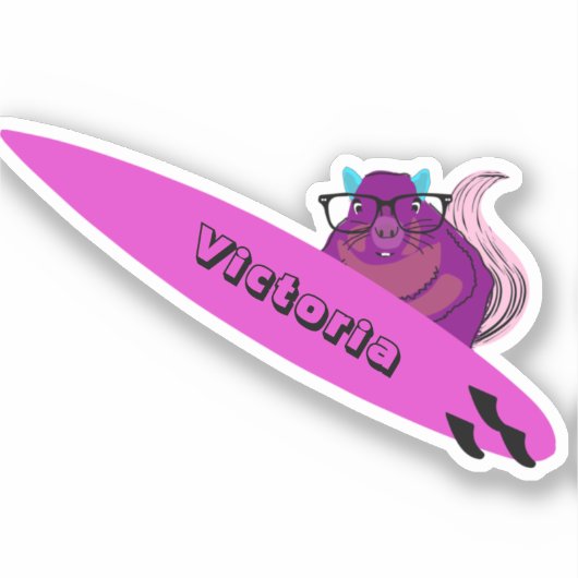 Naughty Squirrel #1636 Surfing Sticker (Voorkant)