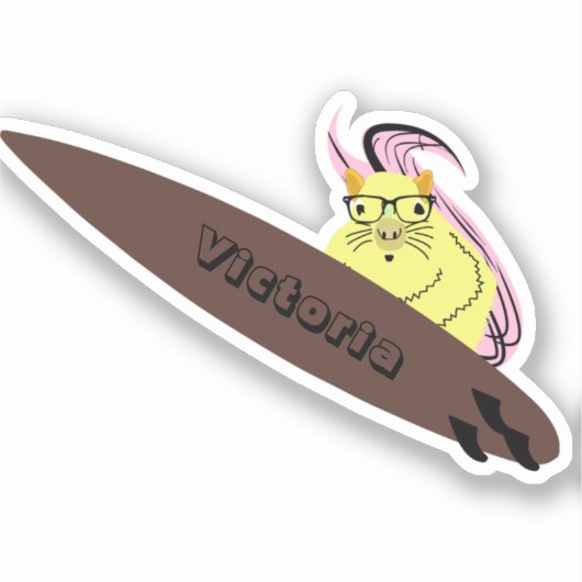 Naughty Squirrel #1667 Surfing Sticker (Voorkant)