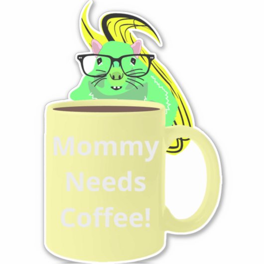 Naughty Squirrel #167 Koffiebeker Sticker (Voorkant)