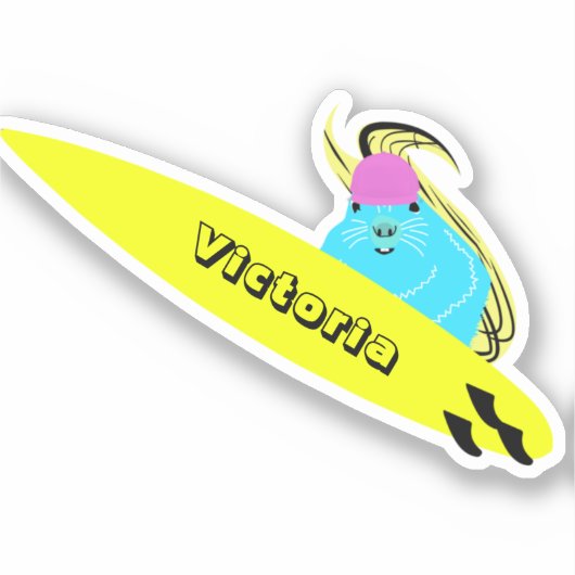 Naughty Squirrel #1684 Surfing Sticker (Voorkant)