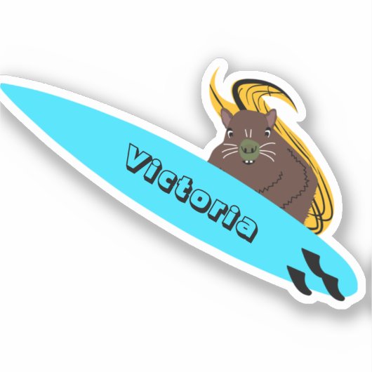 Naughty Squirrel #1699 Surfing Sticker (Voorkant)