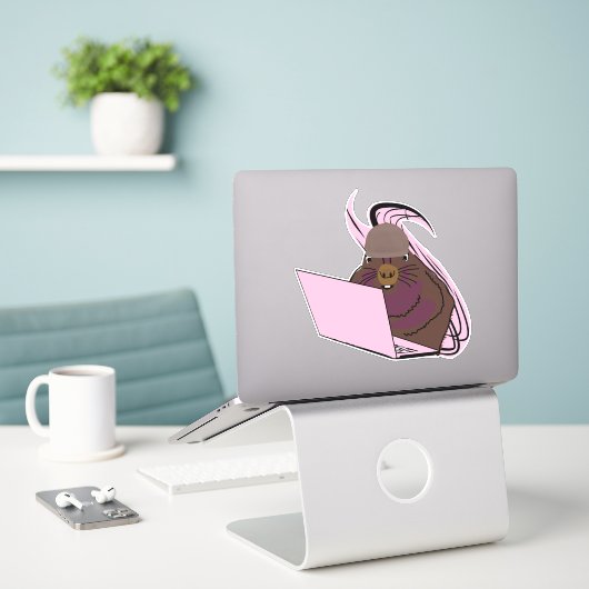 Naughty Squirrel #171 Sticker (Laptop op bureau)