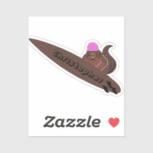 Naughty Squirrel #174 Surfing Sticker (Vel)