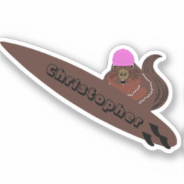 Naughty Squirrel #174 Surfing Sticker