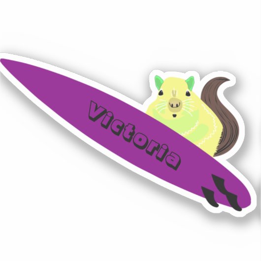 Naughty Squirrel #1768 Surfing Sticker (Voorkant)