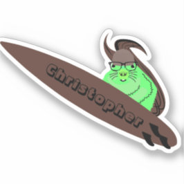 Naughty Squirrel #178 Surfing Sticker