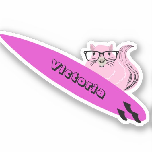 Naughty Squirrel #1828 Surfing Sticker (Voorkant)