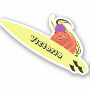 Naughty Squirrel #1829 Surfing Sticker