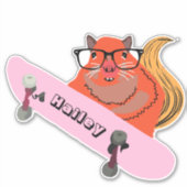 Naughty Squirrel #183 Hailey Skakeboarding Sticker (Voorkant)