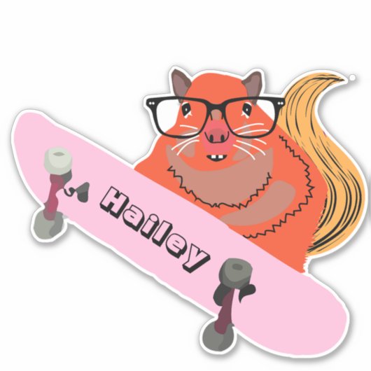 Naughty Squirrel #183 Hailey Skakeboarding Sticker (Voorkant)