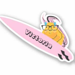Naughty Squirrel #1840 Surfing Sticker