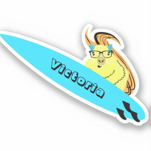Naughty Squirrel #1863 Surfing Sticker (Voorkant)