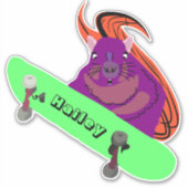 Naughty Squirrel #188 Hailey Skateboarding Sticker (Voorkant)