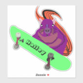 Naughty Squirrel #188 Hailey Skateboarding Sticker (Vel)