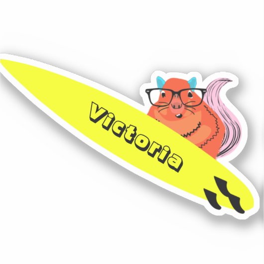 Naughty Squirrel #1892 Surfing Sticker (Voorkant)